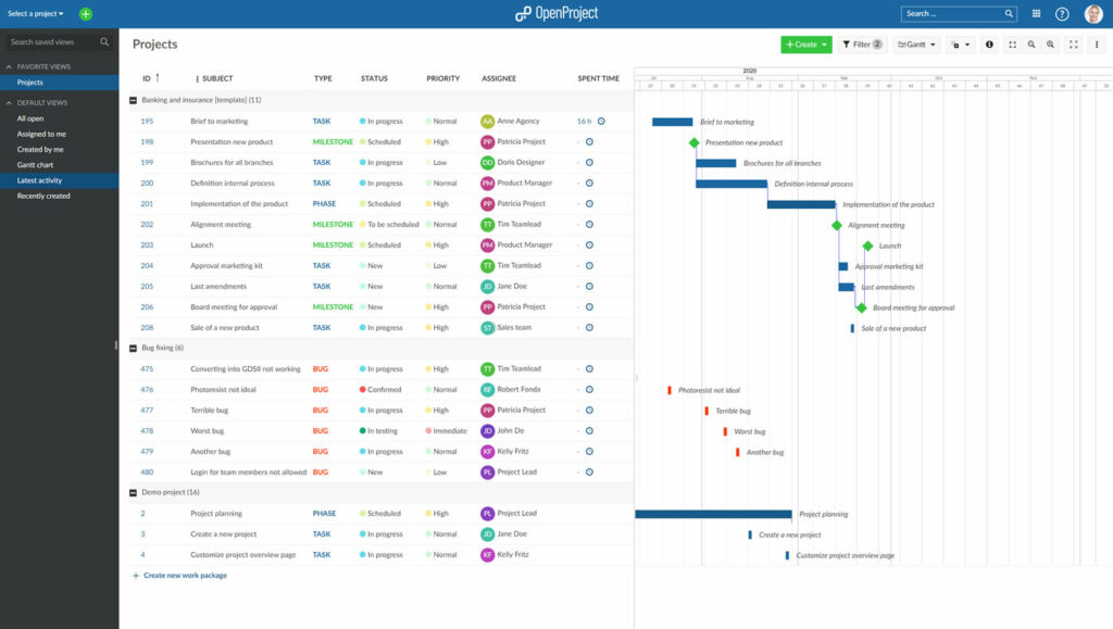 OpenProject User Interface