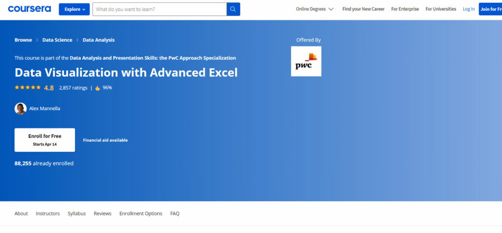 Data Visualization with Advanced Excel